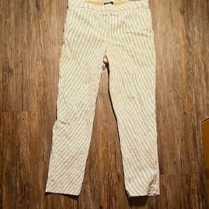 Women Jones New York Beige and White Striped Skinny Pants Sz 8